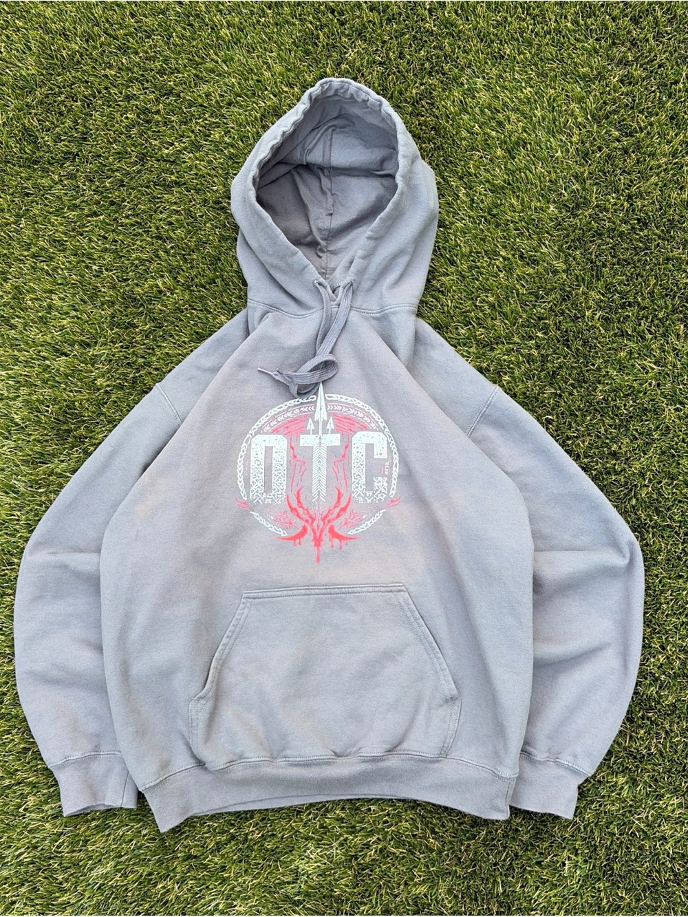OTC Graphic Hoodie Gray Gildan Softstyle Pullover Sweatshirt Men's Medium